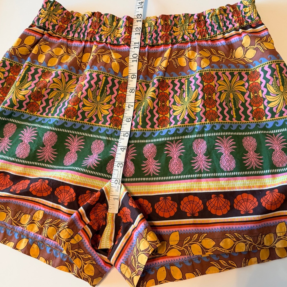 Vero Moda Tropical pineaple print cotton Summer Shorts size L, colorful, NWOT - Picture 6 of 14